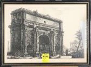 Veduta Dell' Arco Di Settimio Severo by Giovanni Battista Piranesi