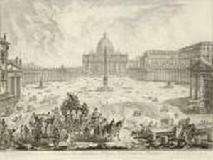 Veduta Della Basilica E Piazza Di S. Pietro In Vaticano by Giovanni Battista Piranesi