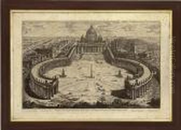 Veduta Dell Insigne Basilia Vatican Coll'ampio Portico E Piazza Adjacente - view 1