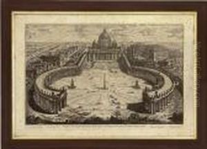 Veduta Dell Insigne Basilia Vatican Coll'ampio Portico E Piazza Adjacente by Giovanni Battista Piranesi