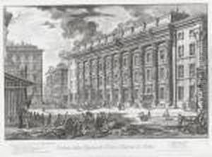 "veduta Della Dogana Di Terra A Piazza Di Pietra". by Giovanni Battista Piranesi