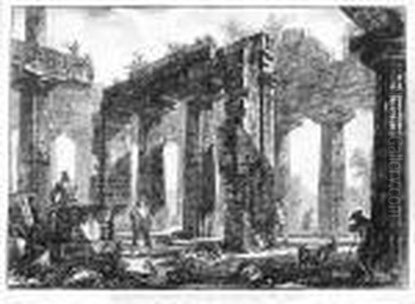 Vue Des Restes Du Derriere Du 
Pronaos Du Temple De Neptune ... Blatt Xiv Der Folge "differentes Vues 
Des Quelques Restes De ... Pesto". Radierung. 49 X 66 Cm. 1778. Mit Dem 
Namenszug, Dem Titel Und Der Nummer In Der Platte. - view 1