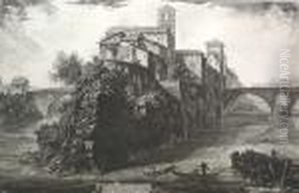 Veduta Dell'isola Tiberiana. Etching - view 1