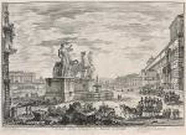 Veduta Della Piazza Di Monte Cavallo, From Vedute Di Roma (we. 142; H. 15; F. 808), 1750 - view 1