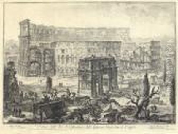"veduta Dell' Arco Di Costantino E
Dell' Anfiteatro Flavio Detto Il Colosseo". - view 1