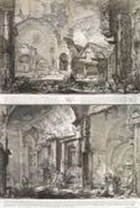 Veduta Dell' Ingresso Della
Camera Sepolcrale Di L. Arrunzio E Della Sua Famiglia...; Veduta Di
Altra Parte Della Camera Sepolcrale Di L. Arrunzio..., From Le Antichita
Romane by Giovanni Battista Piranesi