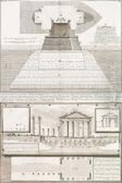 Xi. A. Spaccato Di Uno Degli 
Archi Di Mezzo Del Ponte D'elio Adriano; Xxxix. Fig. I. A. Pianta Degli 
Avanzi Del Portico D'ottavia, From Le Antichita Romane - view 1