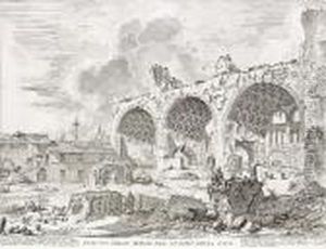 Veduta Degli Avanzi Del Tempio Della Pace, From Vedute Di Roma by Giovanni Battista Piranesi
