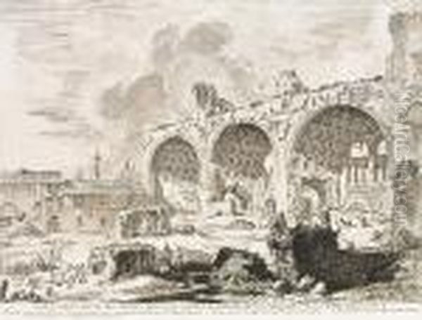 Veduta Degli Avanzi Del Tablino
Della Casa Aurea Di Nerone, Detti Volgarmente Il Tempio Della Pace, From
Vedute Di Roma - view 1