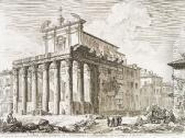 Veduta Del Tempio Di Antonino E Faustina In Campo Vaccino, From Vedute Di Roma - view 1