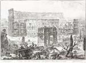 Veduta Dell' Arco Di Costantino,
 E Dell' Anfiteatro Flavio Detto Il Colosseo, From Vedute Di Roma