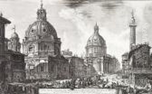 Veduta Delle Due Chiese, L'una
Detta Della Madonna Di Loreto L'altra Del Nome Di Maria..., From Vedute
Di Roma - view 1