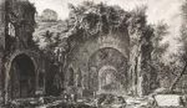 Veduta Della Fonte E Delle 
Spelonche D'egeria Fuor Della Porta Capena Or Di S. Seb..., From Vedute 
Di Roma - view 1