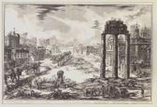 The Forum Romanum, Or Campo 
Vaccino; The Fontana Di Trevi. Front View, From Veduta Di Roma - view 1