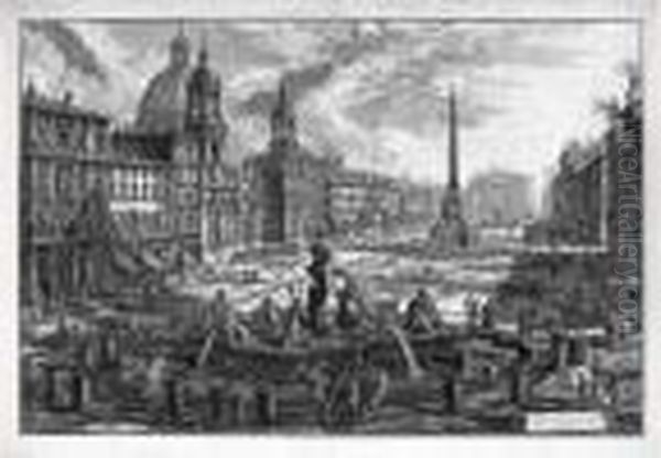 La Piazza Navona Avec Sainte Agnes A Gauche. 1773. - view 1