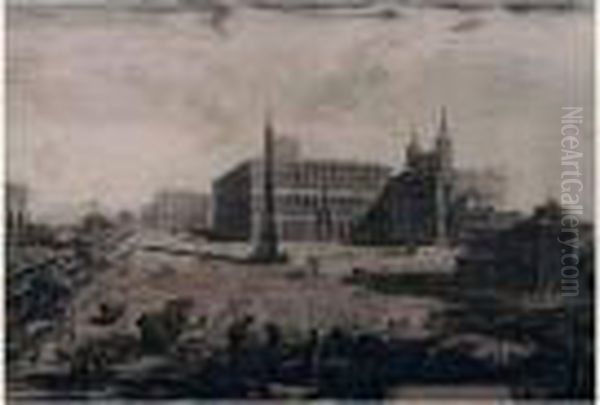 La Place Et La Basilique St Jean De Latran. 1775. - view 1