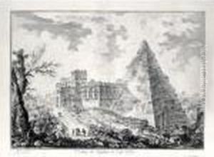 The Pyramid Of Caius Cestius, With The Porta S. Paolo And Adjoining Road