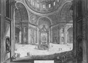 St Peters Interior Beneath The Dome (hind 102) by Giovanni Battista Piranesi