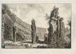 Veduta Dell' Interno Dell'
Anfiteatro Flavio Detto Il Colosseo; And Altra Veduta Interna Della
Villa Di Mecenate In Tivoli (h.78; And 84) by Giovanni Battista Piranesi