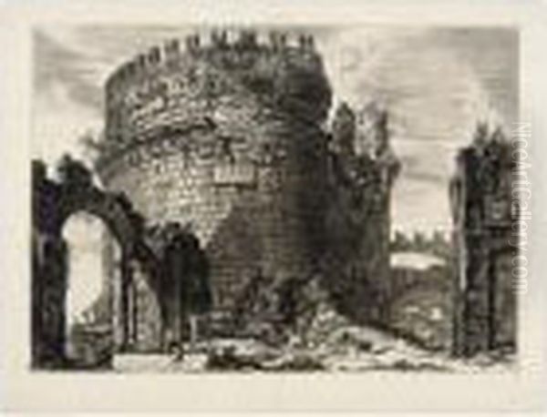 Sepolcro Di Cecilia Metella; And Veduta Della Villa Estense In Tivoli (hind 67; And 105) - view 1