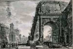 Veduta Dell'arco Di Tito Con Villa Farnese by Giovanni Battista Piranesi