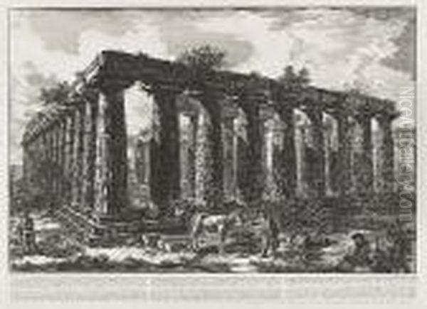 Vue Des Restes D'une Grande Enceinte De Colonnes - view 1