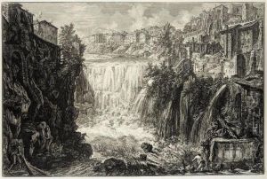 The Waterfall At Tivoli (h.75) by Giovanni Battista Piranesi