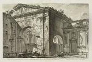 Two Etchings.
Veduta Degli Avanzi Del Foro Di Nerva by Giovanni Battista Piranesi