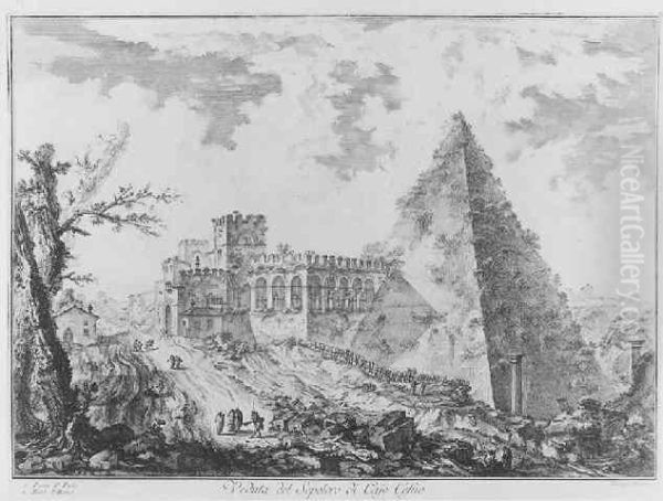 The Pyramid Of Caius Cestius, With The Porta S. Paolo And Adjoining Road (h. 35) - view 1