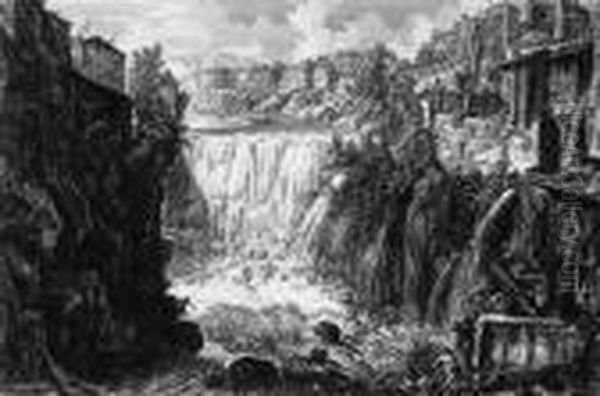Veduta Della Cascata Di Tivoli, From Vedute Di Roma, (hind75) - view 1