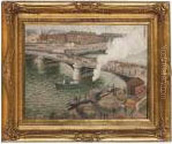 Le Pont Boieldieu A Rouen, Temps Mouille - view 1