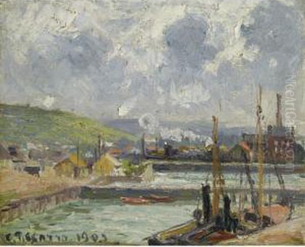 Darse De Peche Et Bassin Duquesne, Dieppe, Temps Gris Lumineux - view 1