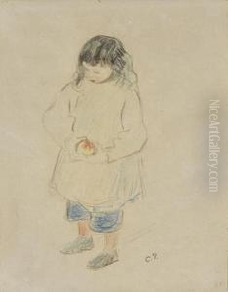Enfant Tenant Une Pomme - view 1