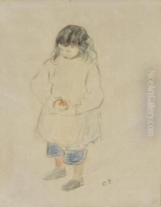 Enfant Tenant Une Pomme