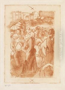 Marche A Gisors (rue Cappeville) by Camille Pissarro