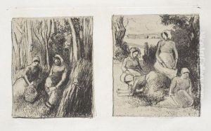 Bucheronnes ; Groupe De Paysannes by Camille Pissarro