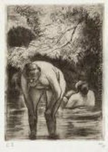 Deux Baigneuses by Camille Pissarro