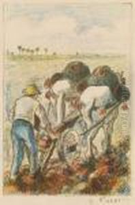 La Charrue by Camille Pissarro