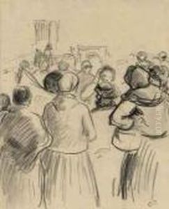 Scene De Marche by Camille Pissarro
