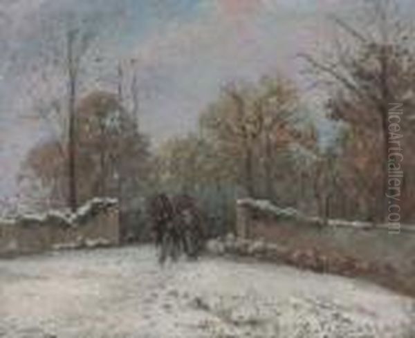 Entree De La Foret De Marly, Effet De Neige - view 1