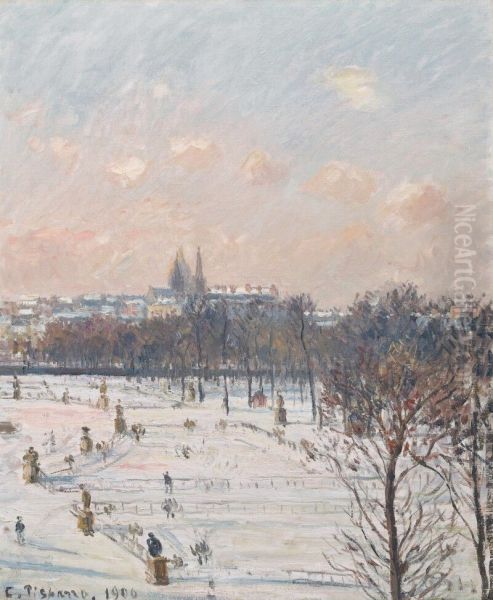 Le Jardin Des Tuileries, Effet De Neige - view 1