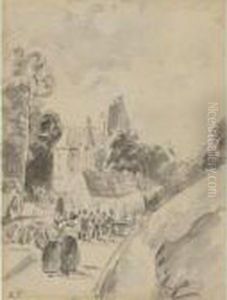 Village Street by Camille Pissarro