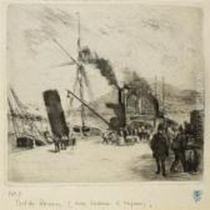 Port De Rouen (avec Bateau A Vapeur)