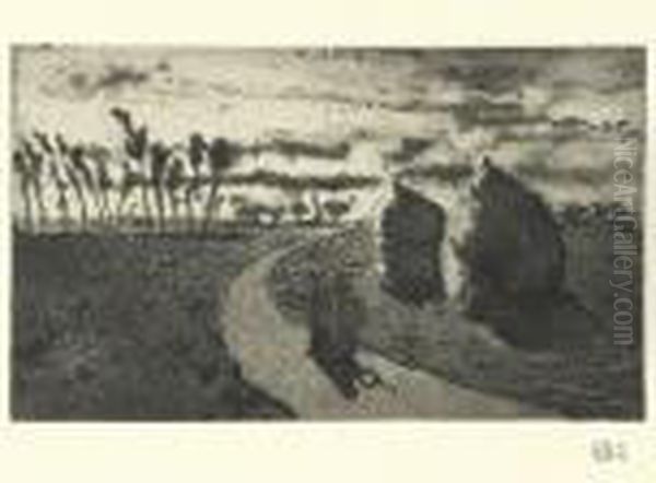 Crepuscule (avec Meules). - view 1