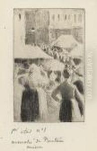 Marche De Pontoise. by Camille Pissarro