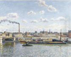Le Pont Boieldieu Et La Gare D'orleans, Rouen, Soleil