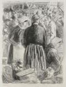 Le Marche A Pontoise by Camille Pissarro