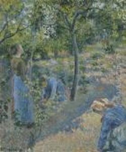 La Cueillette Des Pommes by Camille Pissarro
