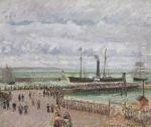 Entree Du Port Du Havre Et Le Briselames Ouest, Temps Gris Lumineux