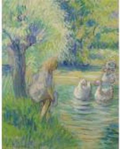 Gardeuse D'oies Au Bord De L'epte, Eragny